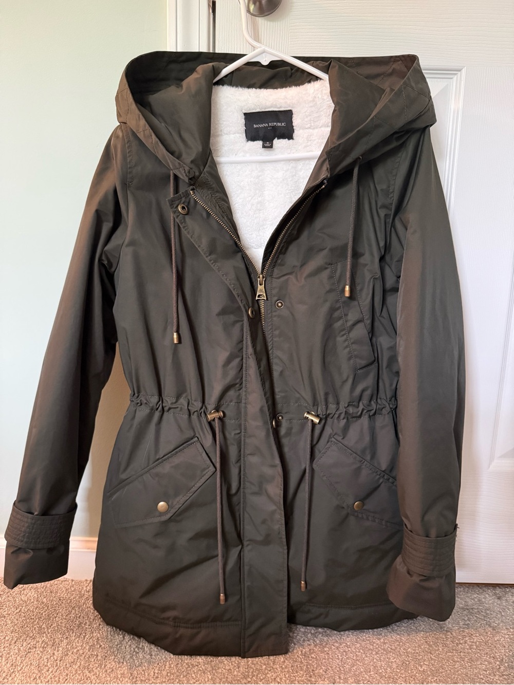 Banana Republic Olive Green Hooded Utility Anorak